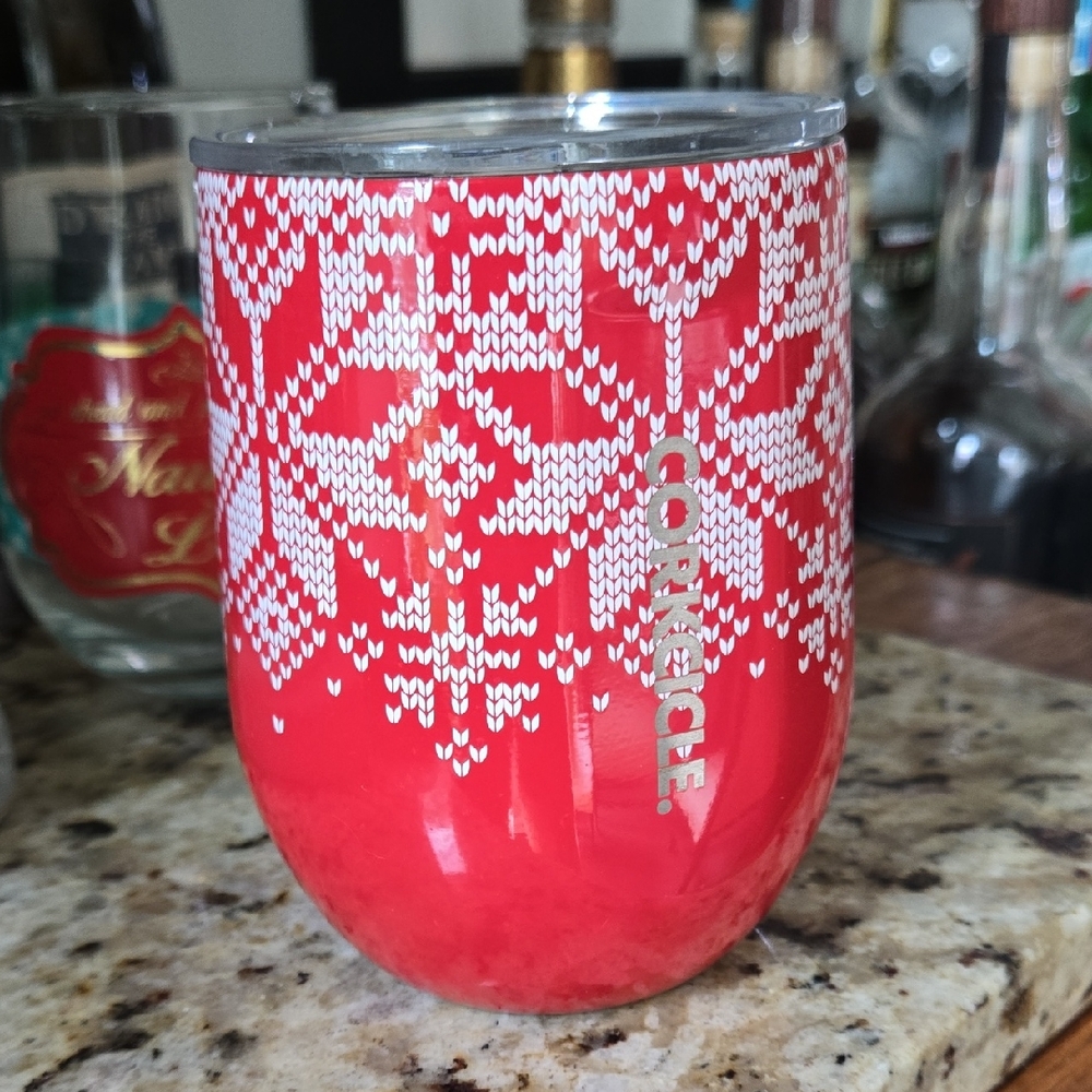 Corkcicle Red Nordic Pattern Tumbler